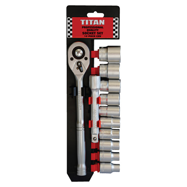 TITAN 12PC SOCKET SET 1 2