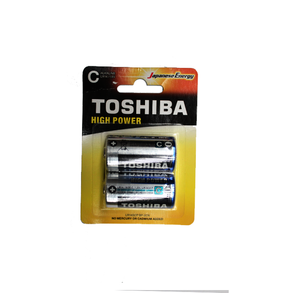 BATTERY TOSHIBA ALKALINE C-2PACK