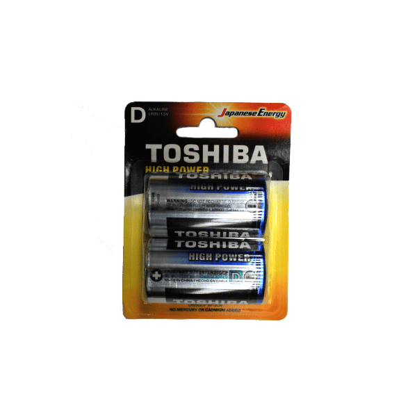 BATTERY TOSHIBA ALKALINE D-2PACK