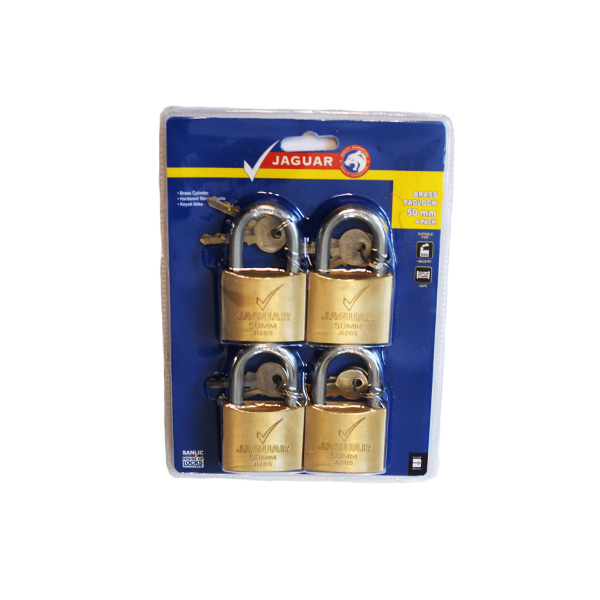 65125-JAGUAR-BRASS-PADLOCK-50MMX4-KEY-A-LIKE