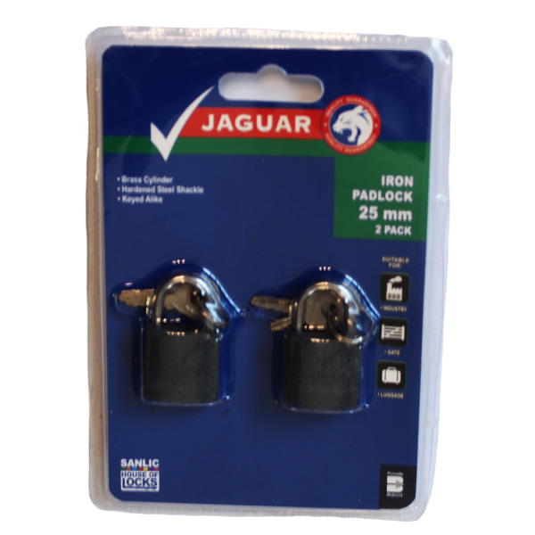 65128-JAGUAR-IRON-PADLOCK-25MMX2-KEY-A-LIKE