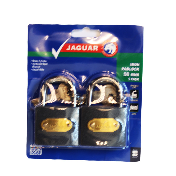 65133-JAGUAR-IRON-PADLOCK-50MMX2-KEY-A-LIKE