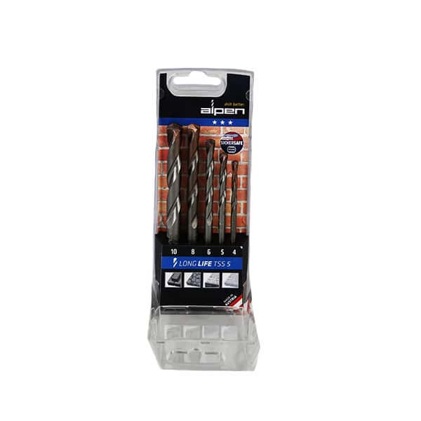 70850-ALPEN-DRILL-BIT-SET-MASONARY-LONG-LIFE-5PC