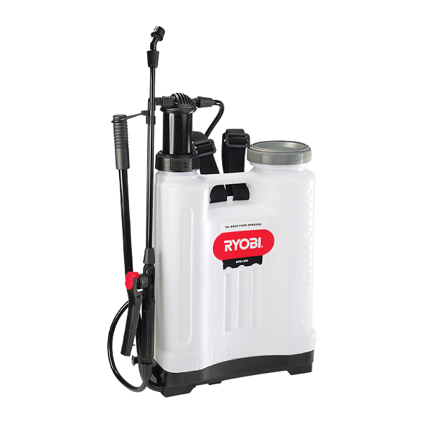 RYOBI BACKPACK PRESSURE SPRAYER 12L 3 BAR BRIGHTS