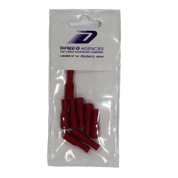 51260-LUGS-PRE-PACK-RED-BULLET-FEMALE-8PCE