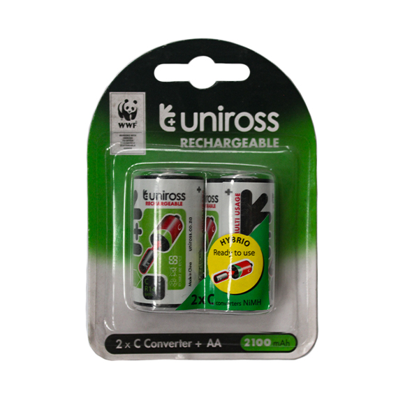 70399-UNIROSS-BATTERY-C-2100MAH-2PACK-RECHARGEABLE