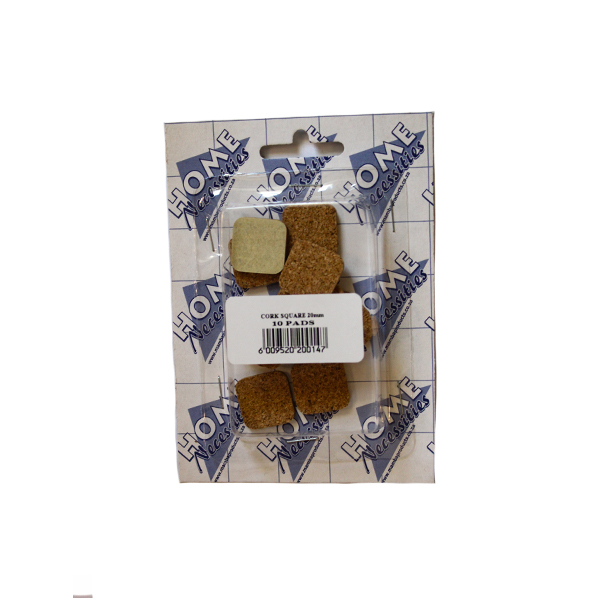 SELF ADHESIVE CORK SQUARE PADS 20MM (10) - BRIGHTS Hardware | Shop Online