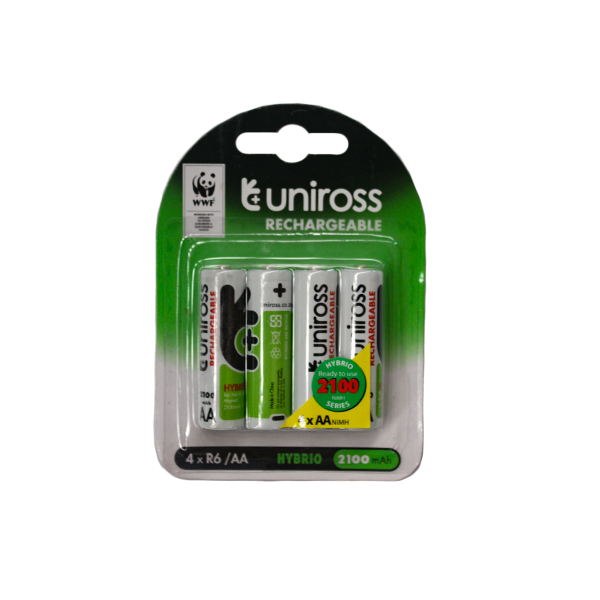 70398-UNIROSS-BATTERY-AA-2100MAH-4PACK-RECHARGEABLE