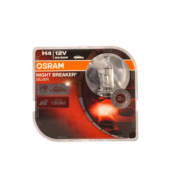 Osram Night Breaker Silver 55w headlight bulbs, H4 