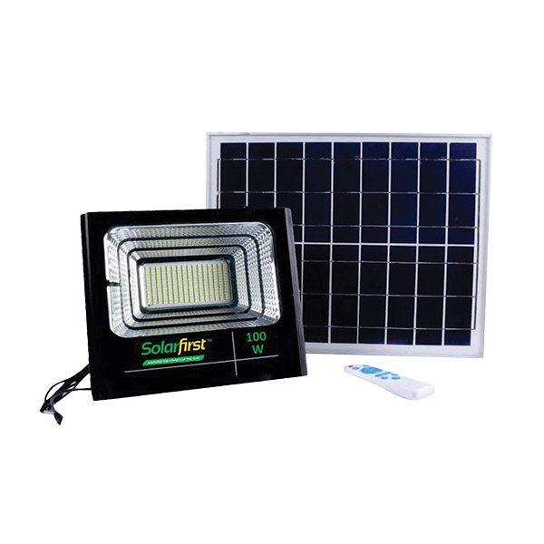 94231-Solar-First-100W-LED-Solar-Floodlight-Standard-with Day-Night-Sensor-&-Remote