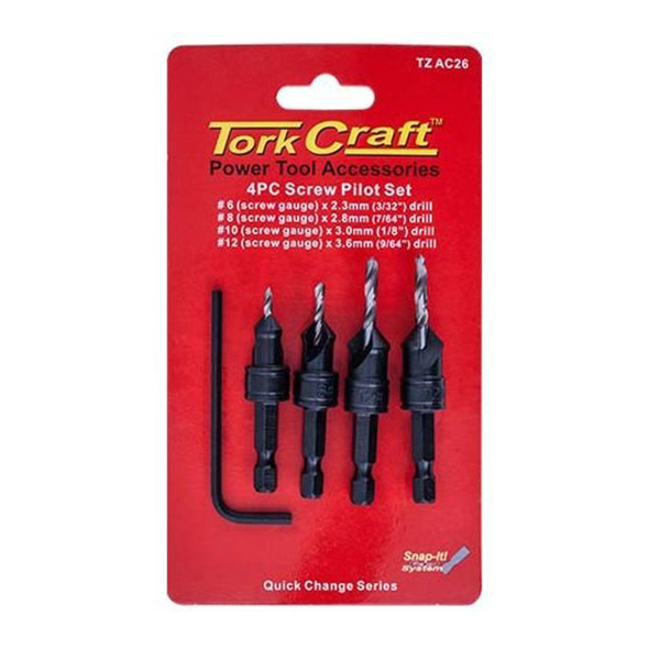 51842-TORK-CRAFT-COUNTERSINK-4PC-DRILL-&-DRIVE-HEX-SET