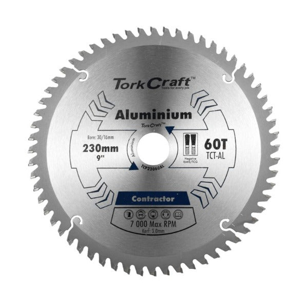 57243-TORK-CRAFT-CIRCULAR-SAW-BLADE-230MM-X-30MM-X-60T-ALUMINIUM