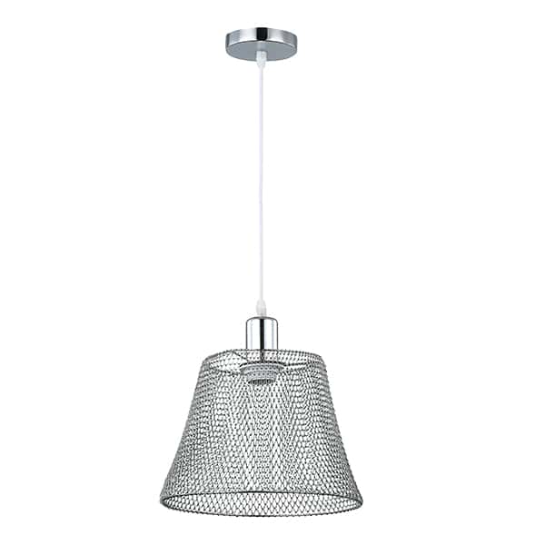 103041-Bright-Star-1-Light-Steel-Mesh-Polished-Chrome-Pendant