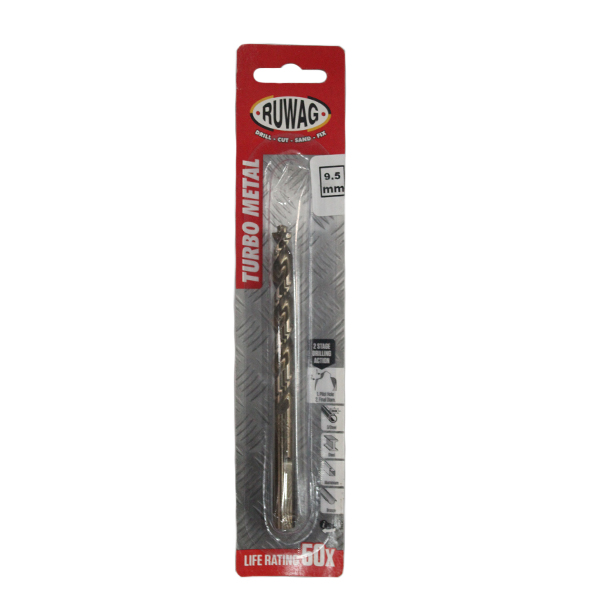 RUWAG DRILL BIT TURBO METAL 9.5MM BRIGHTS Hardware Shop Online