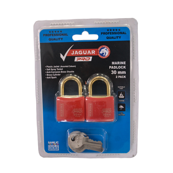 107180-PADLOCK-JAGUAR-MARINE-30MM-PRO-BRASS-RED