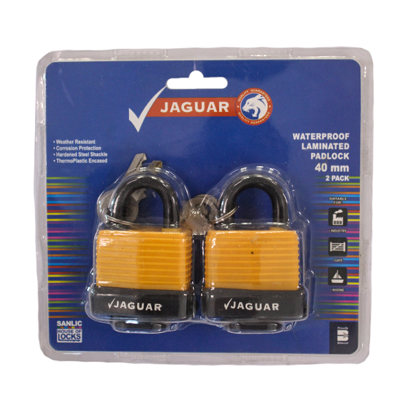 92647-PADLOCK-JAGUAR-WATERPROOF-LAMINATED-40MM-X-2-ORANGE