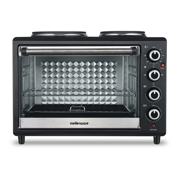528-Mellerware-Mini-Oven-with-Solid-Hot-Plates-Black-30L-3200W