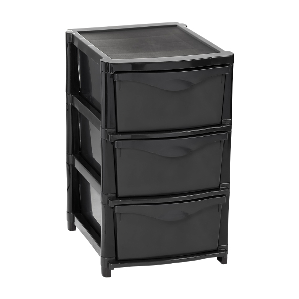 6142-3-Drawer-Unit-Black