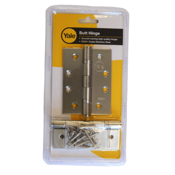 59286-YALE-BUTT-HINGE-S/S-SATIN-100 X 76 X 2.5MM-PAIR