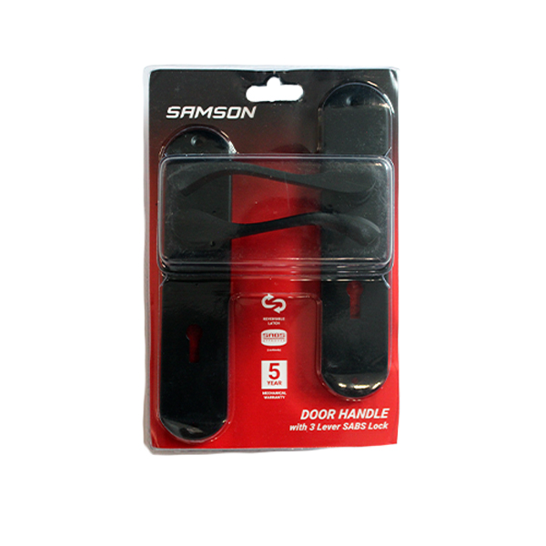 88852-samson-handle-lever-lockset-bari-matte/black-3l-6"