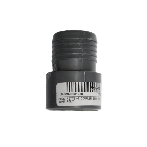 20103-POOL-FITTING-COUPLER-50MM-PVC-40MM-POLY