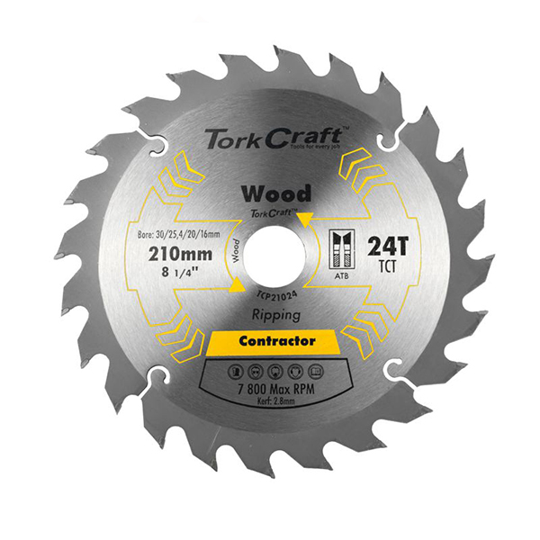 1001681-TORK-CRAFT-CIRCULAR-SAW-BLADE-210MM-X-30-20-16MM-X-24T