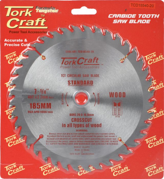48479-TORK-CRAFT-CIRCULAR-SAW-BLADE-185MM-X-20-16MM-X-40T