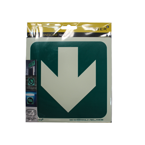 46399-SIGN-SABS-GREEN-ARROW-(DOWN)-190MM-X-190MM