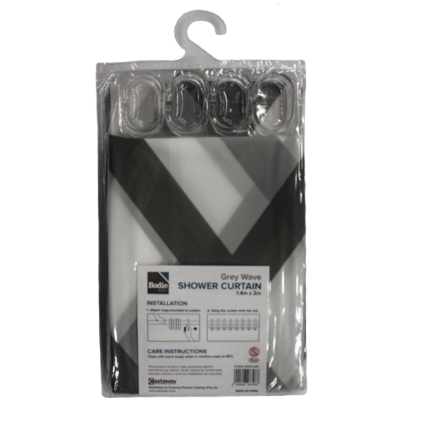 103091-SHOWER-CURTAIN-140MM-X-200MM-GREY-WAVE