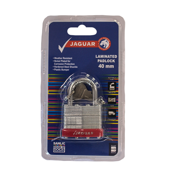 92653-PADLOCK-JAGUAR-LAMINATED-40MM-RED