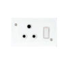 88218-LESCO-WHITE-STEEL-2-X-4-SINGLE-PLUG+COVER