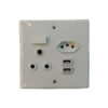 88275-LESCO-WHITE-STEEL-4-X-4-COMBO-USB-PLUG+COVER