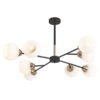 89147-CHANDELIER-8-LIGHT-BLACKGOLD-WITH-WHITE-GLASS