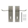 92915-Jaguar-Nickel-plated Victorian-Scroll-Door-Handles