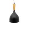 105103-ACDC-1-Light-Black-&-Wood-Grain-Finish-Pendant