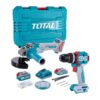 12928-Total-20V-Li-ion-Brushless-Cordless-115mm-Angle-Grinder-&-Impact-Drill-with-1-x-2Ah-Battery-&-1-x-4Ah-Battery