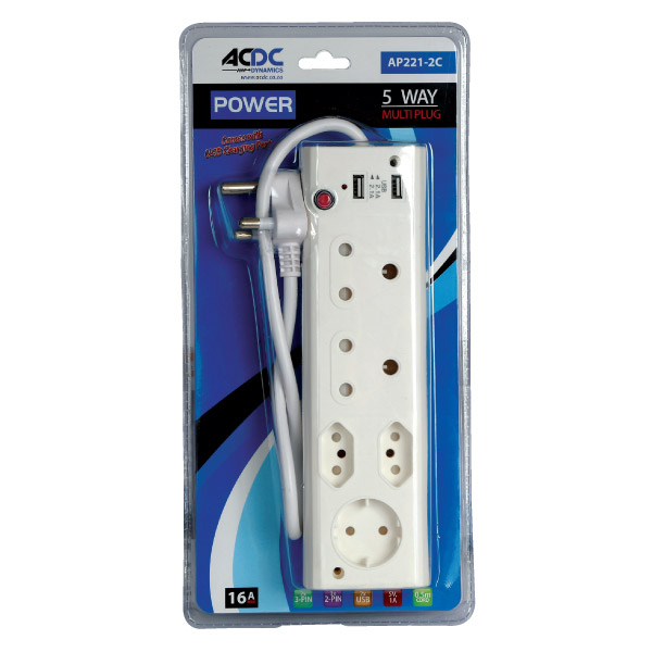 8607-MULTI-PLUG-5-WAY-WITH-USB-CHARGER