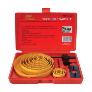 TORK CRAFT 16PC CARBON STEEL HOLE SAW SET