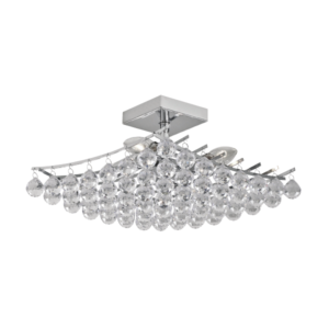 BRIGHT STAR POLISHED CHROME CEILING LIGHT WITH ACRYLIC CRYSTALS