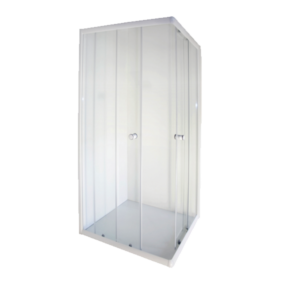 Aqua Lux Corner Entry Shower Door White Epoxy