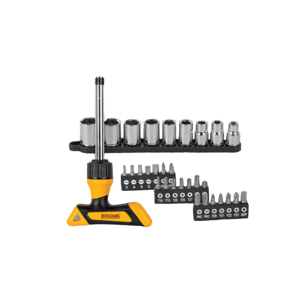 53136_Tork Craft 31pc T-Handle Screwdriver Ratchet Set