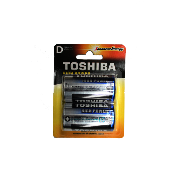 BATTERY TOSHIBA ALKALINE D-2PACK