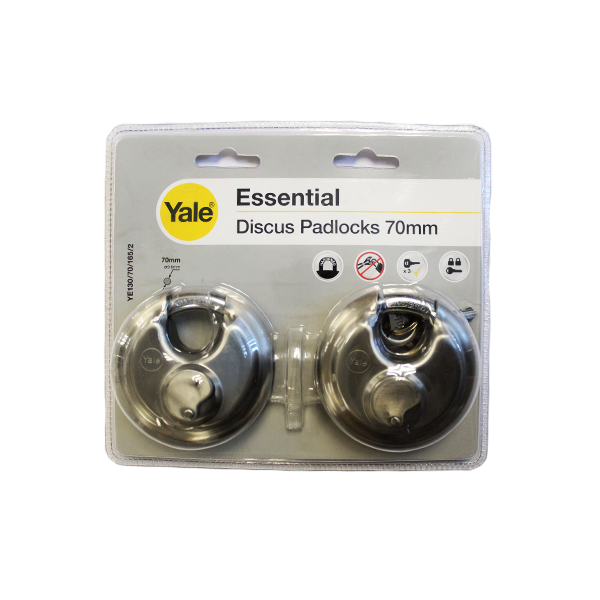 YALE DISCUSS ESSENTIAL PADLOCK 70MMX2