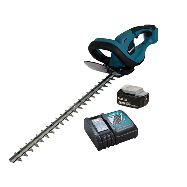 MAKITA CORDLESS 18V LI-ION HEDGE TRIMMER WITH 3AH BATTERY AND CHARGER
