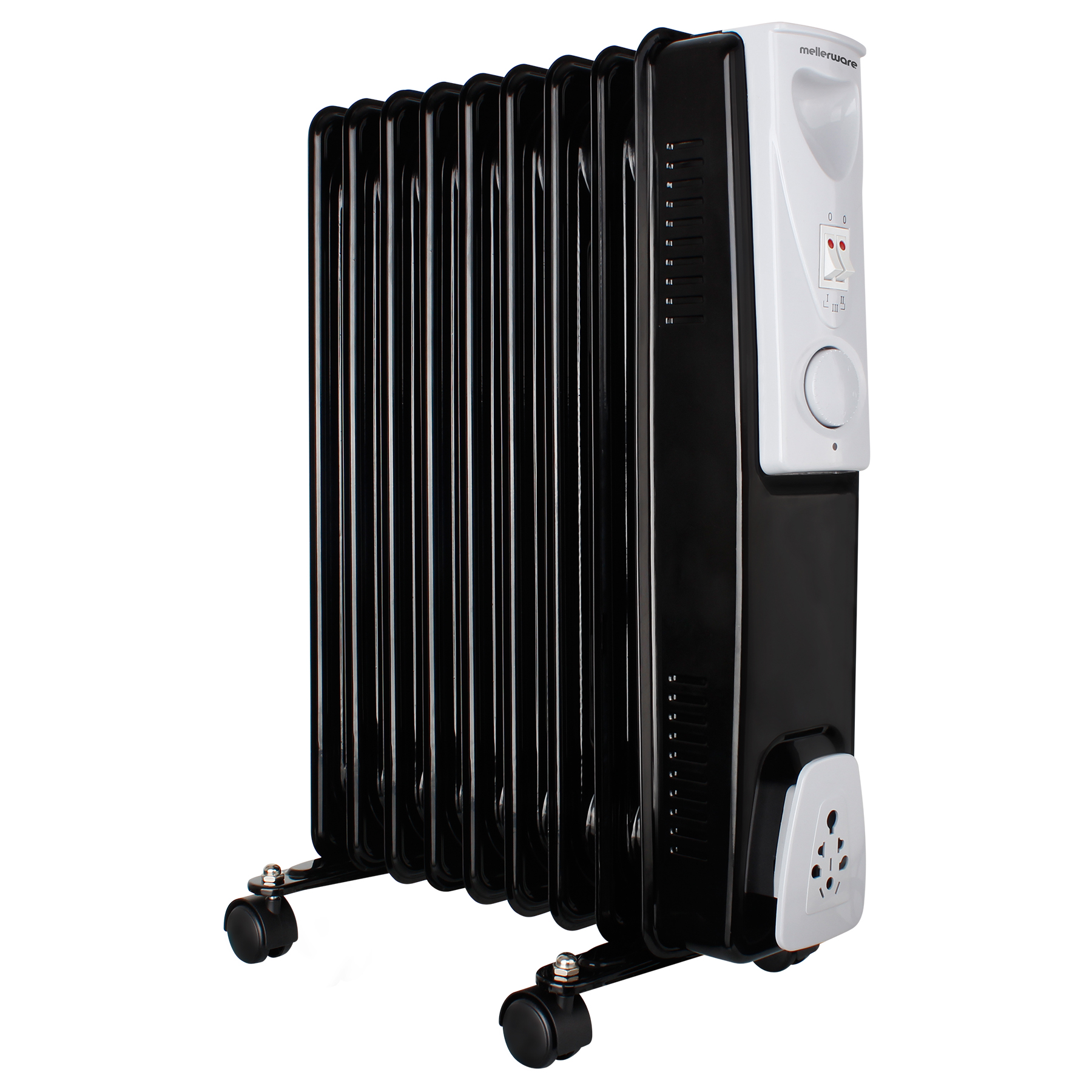 Heater 9 Fin Oil Filled Steel Black 3 Heat Settings 2000W "Mohabi 2000"