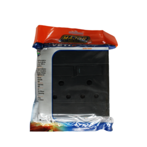 VETI2 DOUBLE 16A RSA SOCKET 4X4 BLACK
