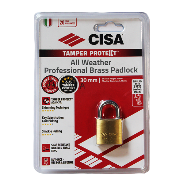55814-CISA-ALL-PADLOCK-30MM-BRASS