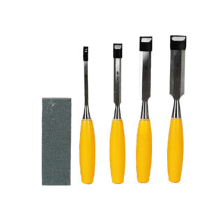 CHISEL SET 4PC WITH SHARPENING STONE