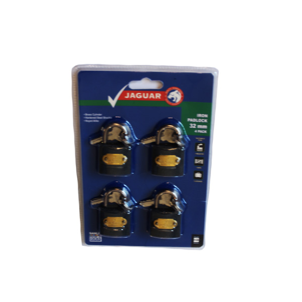 65130-JAGUAR-IRON-PADLOCK-32MMX4-KEY-A-LIKE