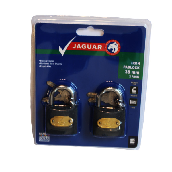 65131-JAGUAR-IRON-PADLOCK-38MMX2-KEY-A-LIKE